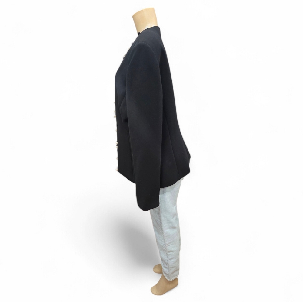 Tahari Luxe Black Blazer Jacket With Beads Size 12 - Picture 3 of 16